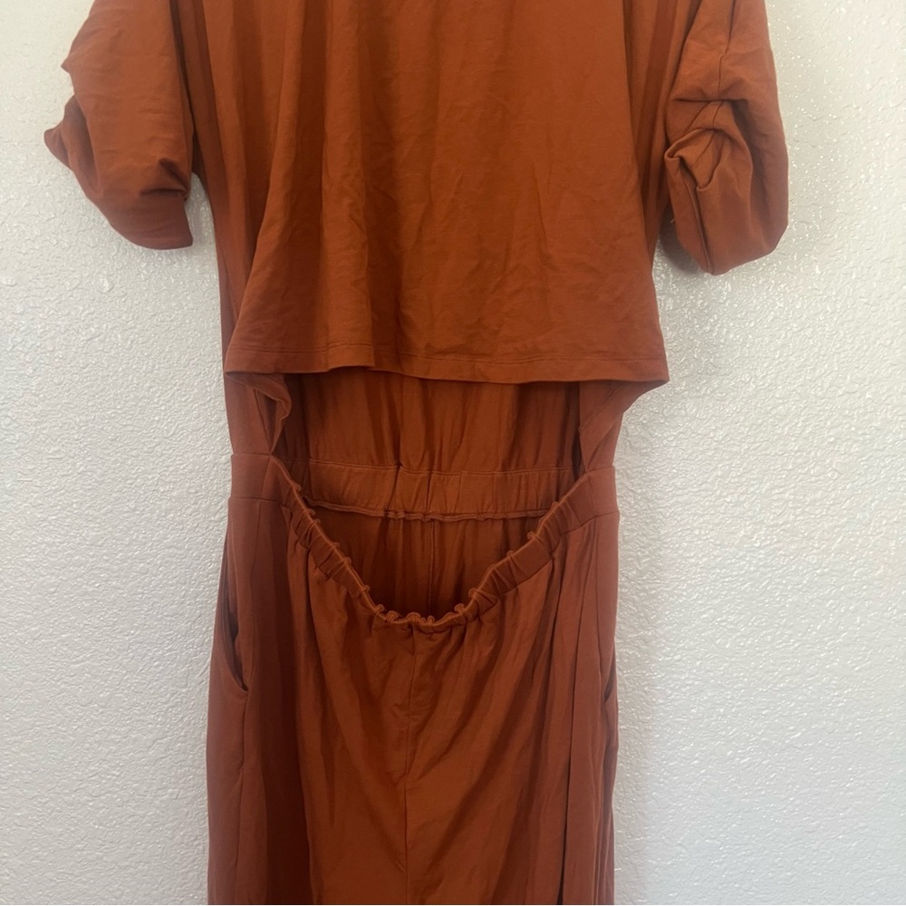 Cuyana Rust Orange Long Sleeve Jumpsuit - Picture 10 of 14
